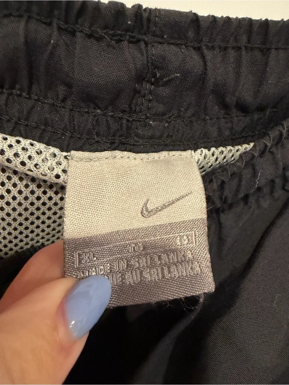 Black Vintage Nike Swim Shorts with Red‎ & Cream Side Stripes